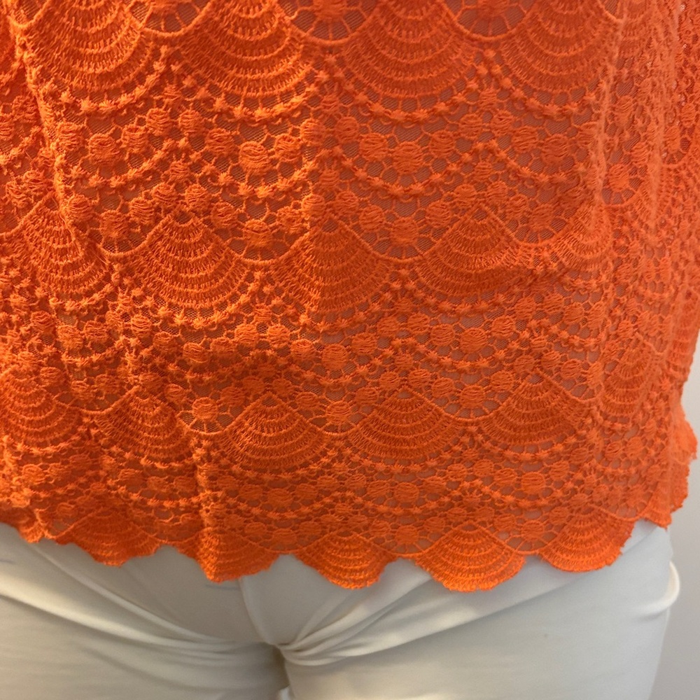 Club Monaco Orange Lace Blouse - Picture 4 of 6
